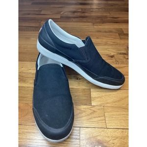 HUNTER ORIGINAL CANVAS PLIMSOLL TRAINERS Black And White Size UK 7 US 9